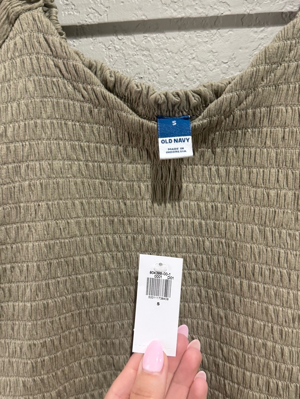 Old Navy Olive Smocked Peplum Blouse - Picture 4 of 4